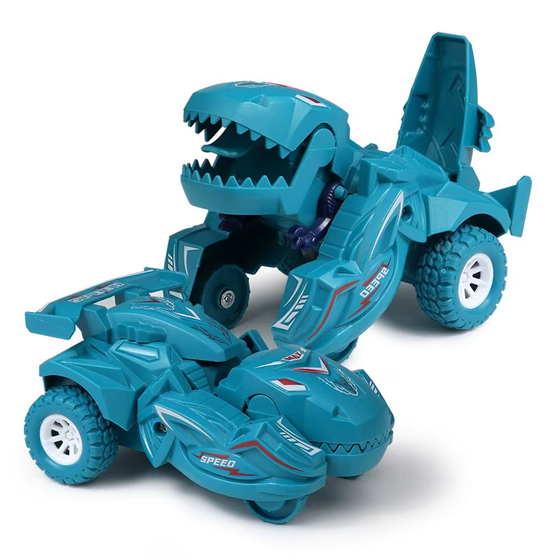 Transforming Dinosaur Car Deformation Car Toys Inertial Sliding Dino Car Automatic Transform Toys Boy Toys Birthday Gift