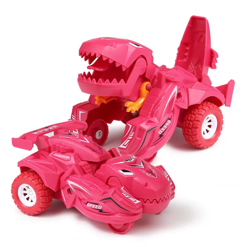 Transforming Dinosaur Car Deformation Car Toys Inertial Sliding Dino Car Automatic Transform Toys Boy Toys Birthday Gift