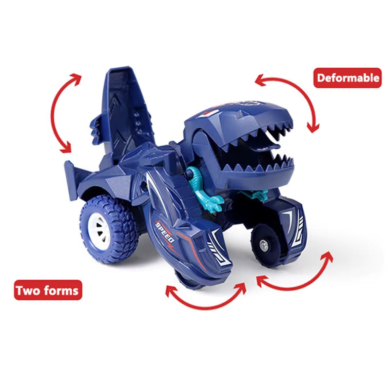 Transforming Dinosaur Car Deformation Car Toys Inertial Sliding Dino Car Automatic Transform Toys Boy Toys Birthday Gift