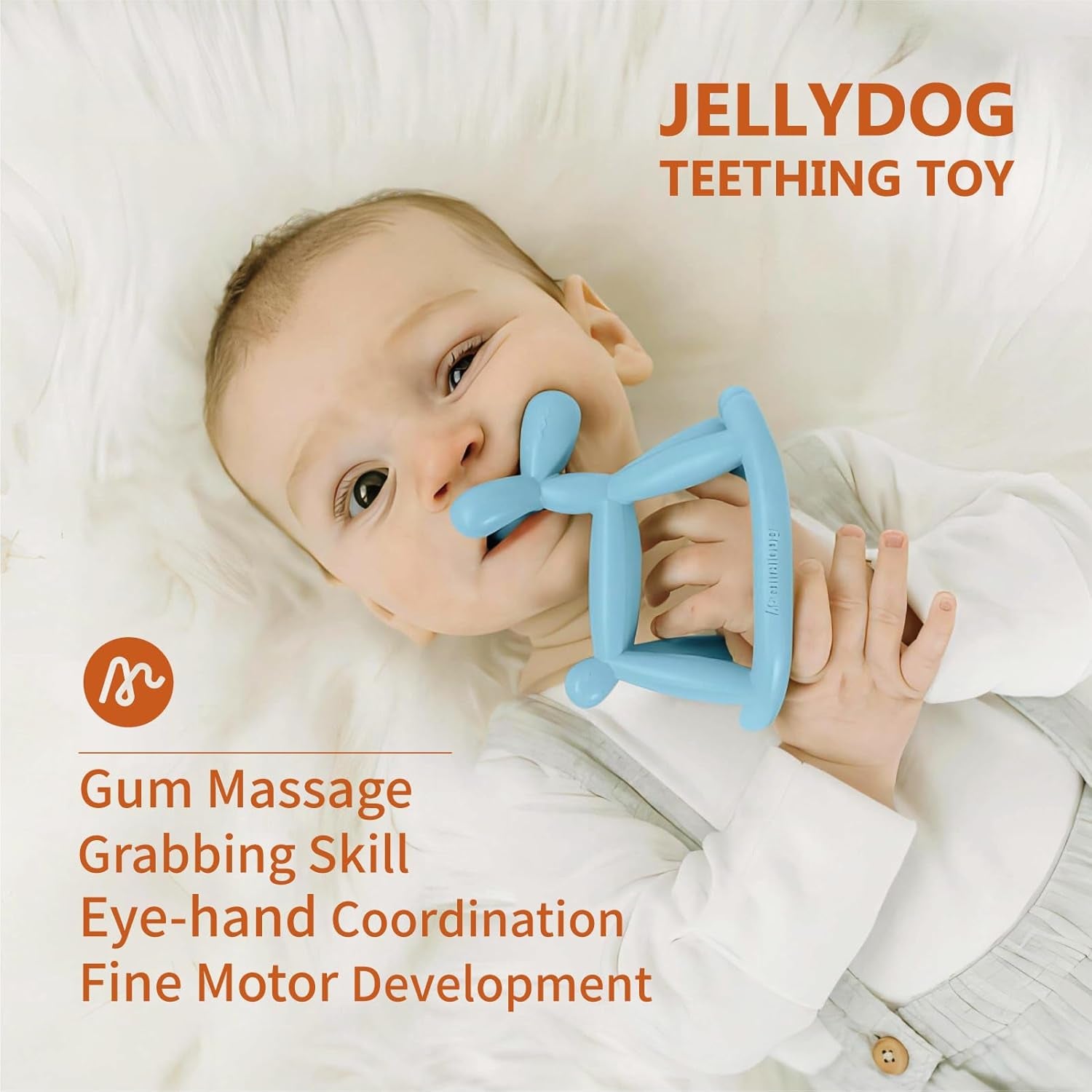 Jellydog Never Drop Food Grade Silicone Rocking Teether