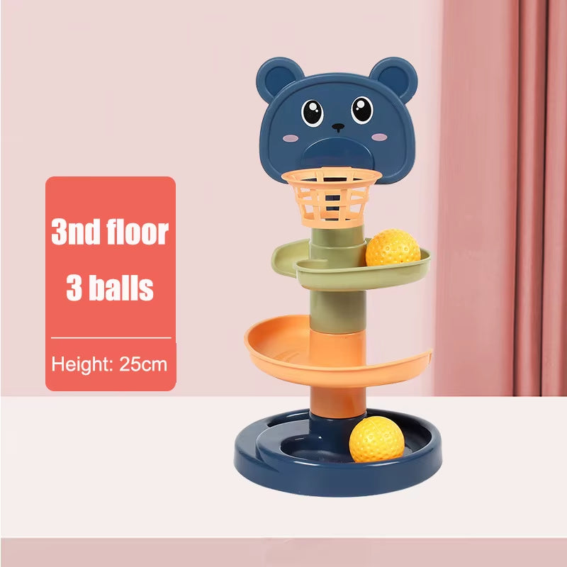 Sliding Rolling Balls Pile Tower Stacking Rotating Spin Track 