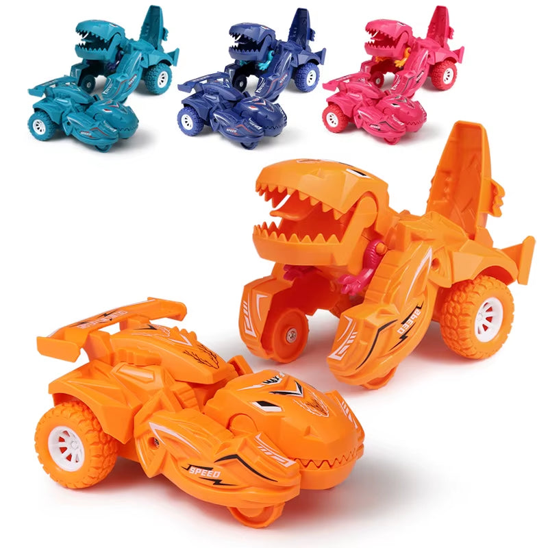 Transforming Dinosaur Car Deformation Car Toys Inertial Sliding Dino Car Automatic Transform Toys Boy Toys Birthday Gift