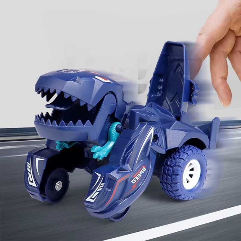 Transforming Dinosaur Car Deformation Car Toys Inertial Sliding Dino Car Automatic Transform Toys Boy Toys Birthday Gift