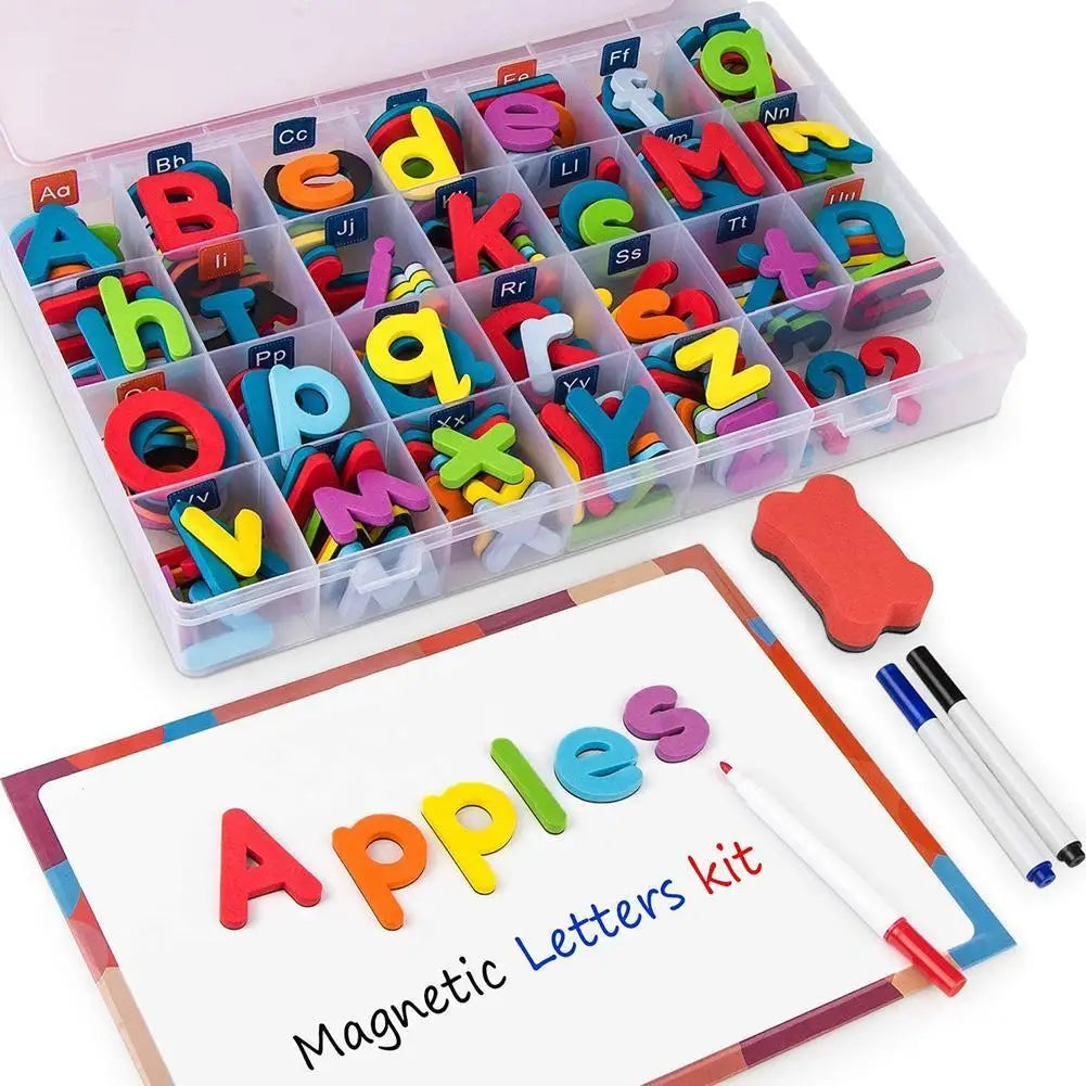 Magnetic Letters 10/26 Pcs Uppercase Lowercase Foam Alphabet ABC Magnets for Fridge Refrigerator Educational Learning Toys Set