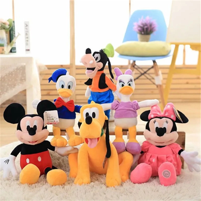 Disney Mickey Mouse Minnie Donald Duck Daisy Goofy Pluto Plush Toy Cartoon Soft Stuffed Dolls Pillows 