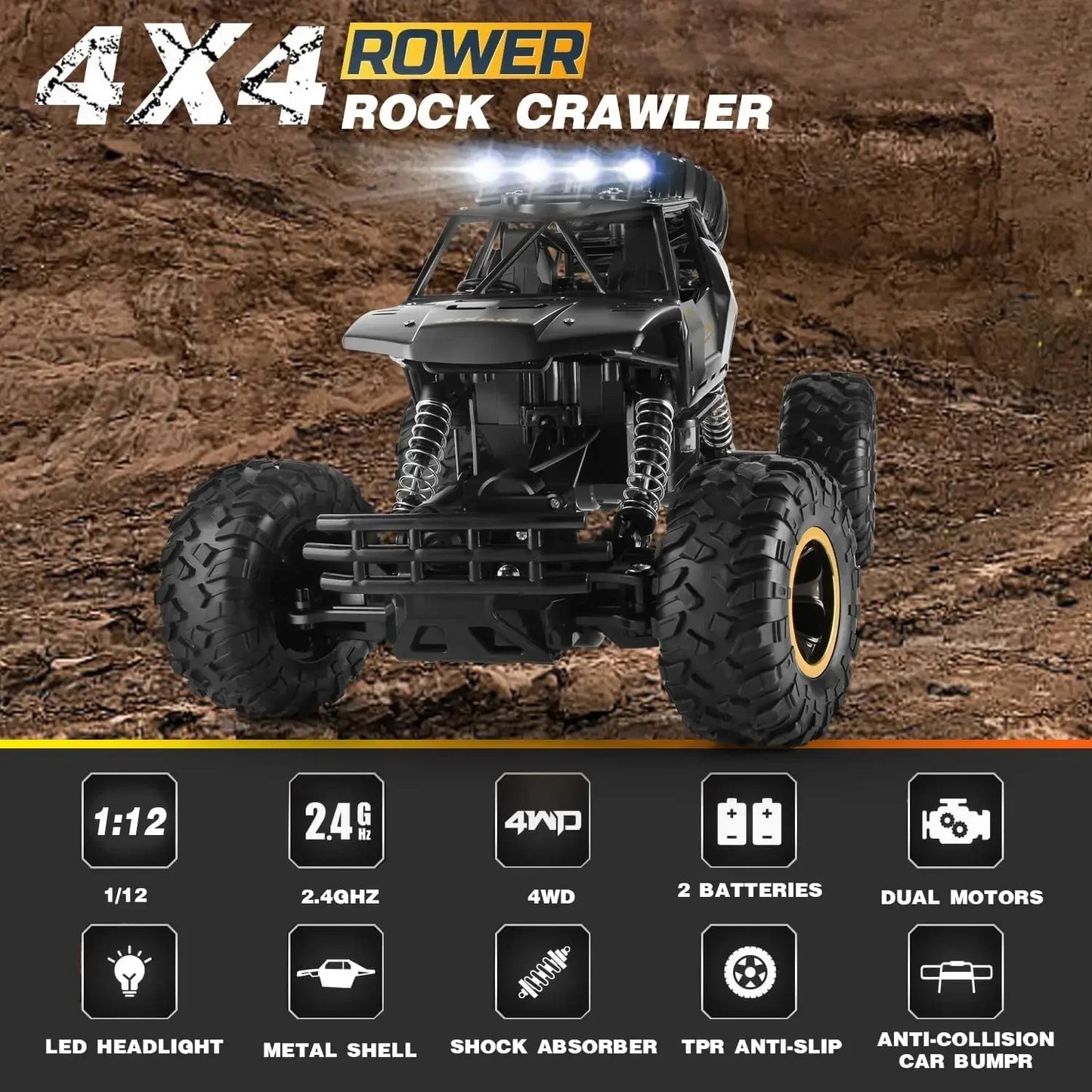 Radio Buggy 4WD RC Truck with Led Lights 