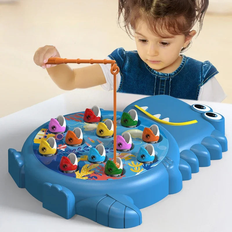 Dinosaur Simple Magnetic Fishing Toy Play Rod Game 