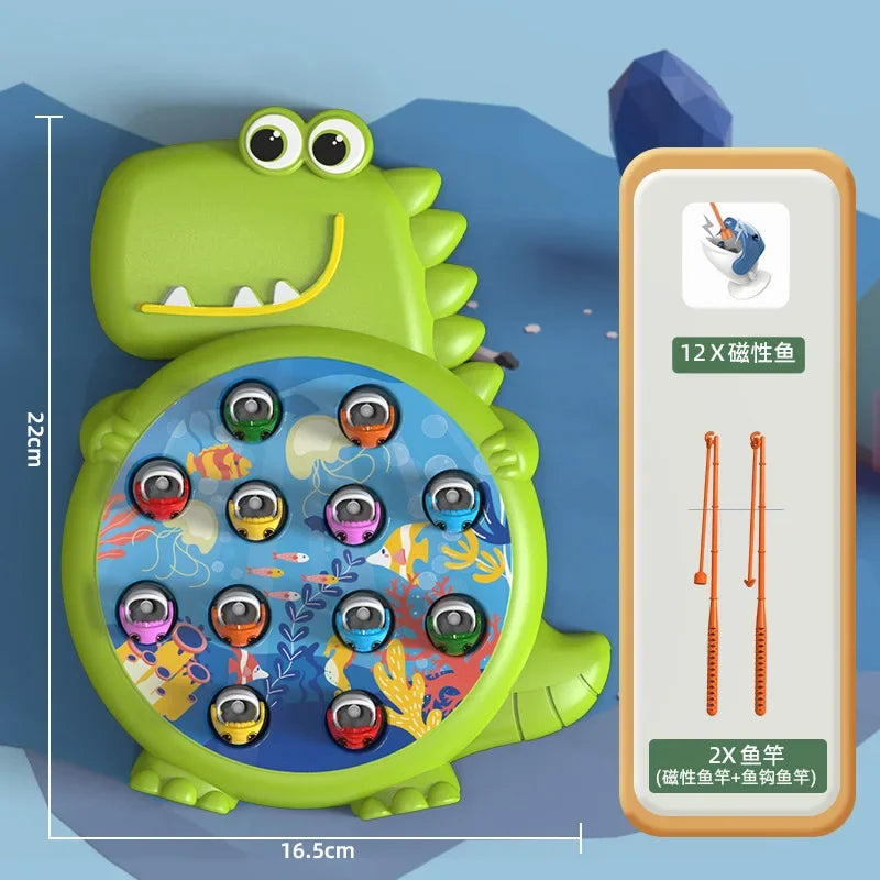 Dinosaur Simple Magnetic Fishing Toy Play Rod Game 