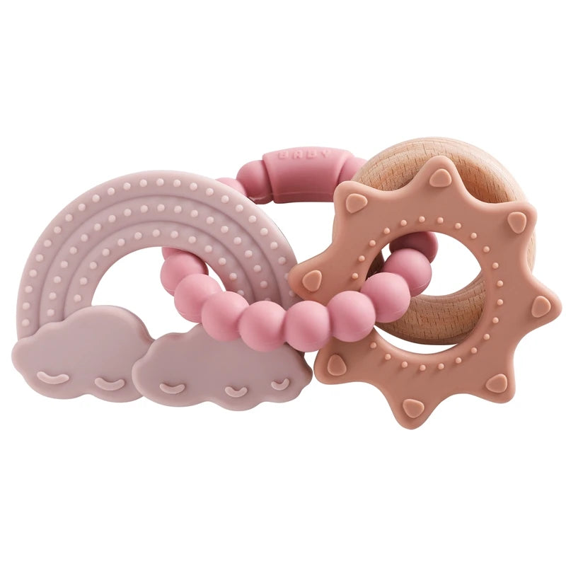 1Pc Silicone Teether,Food Grade Baby 0-12 months