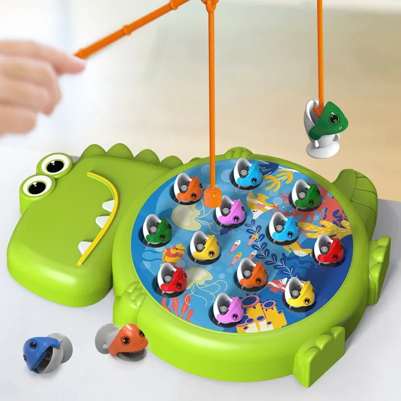 Dinosaur Simple Magnetic Fishing Toy Play Rod Game 