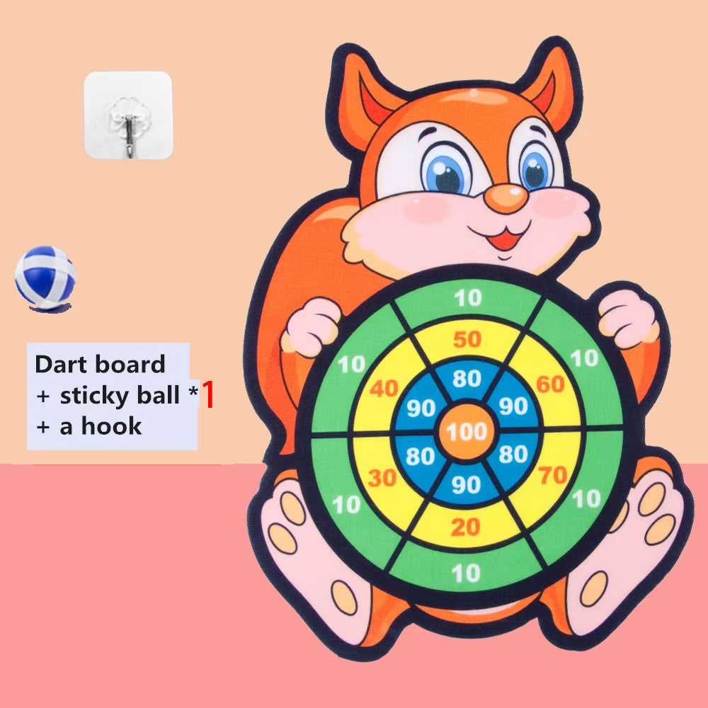 Interactive Cartoon Animal Dart Board Sticky Ball 