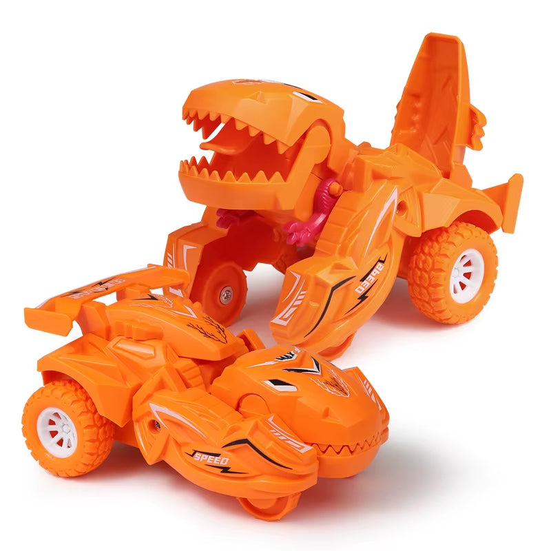 Transforming Dinosaur Car Deformation Car Toys Inertial Sliding Dino Car Automatic Transform Toys Boy Toys Birthday Gift